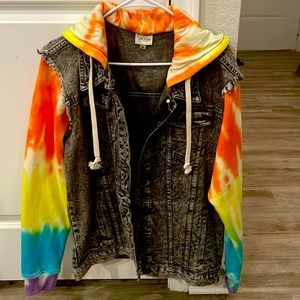 TIE DYE JEAN JACKET